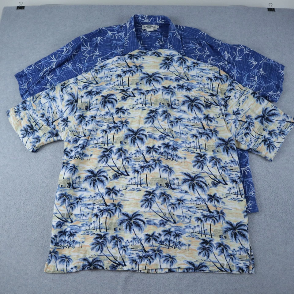Hawaiian Tropic Shirt Mens XL Resort Casual Button Up Short Sleeve Lot of 2 - Image 3 of 4