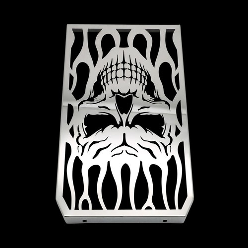 Skull Stainless Radiator Cover Guard For Suzuki Boulevard M 90 Intruder VZ 1500 - Picture 8 of 11