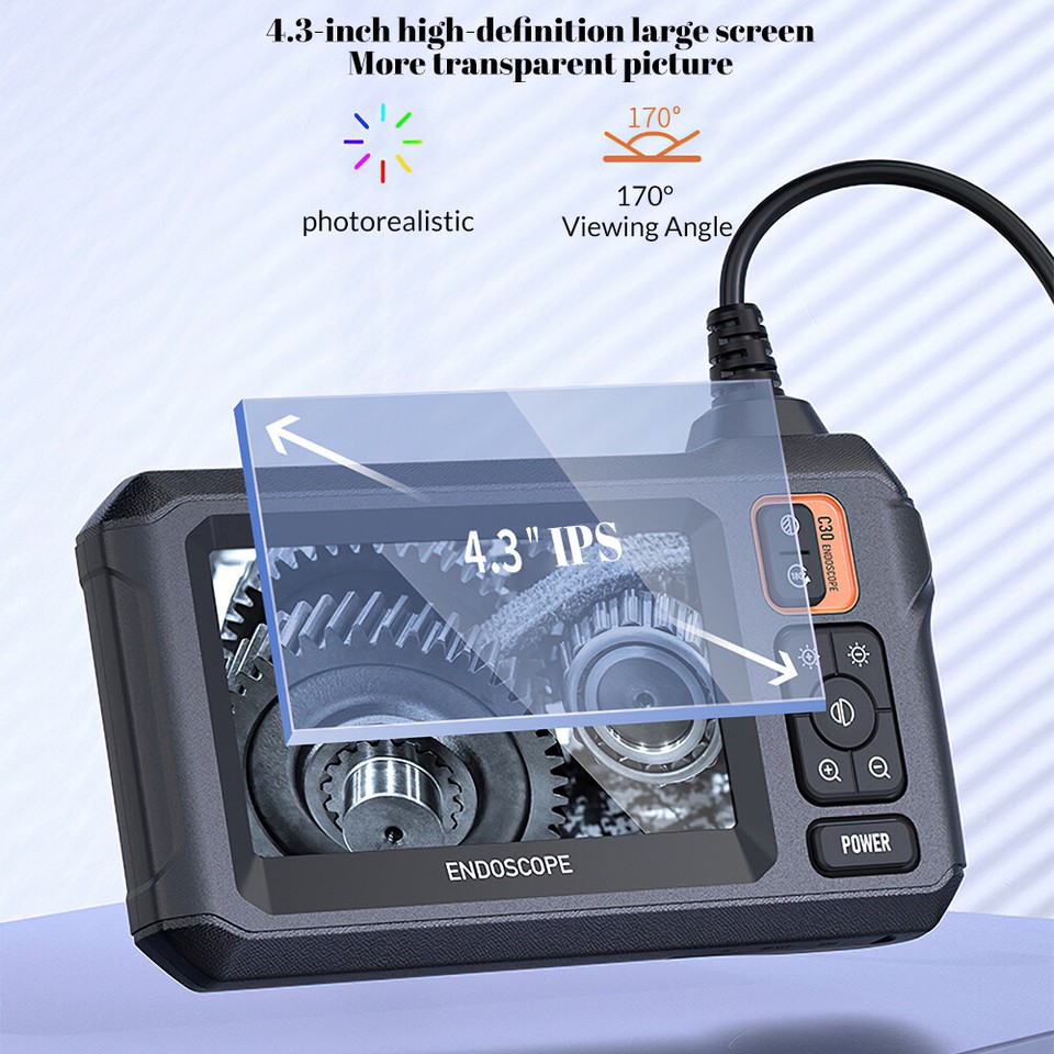1080P HD Industrial Endoscope Borescope LCD 4.3inch 8mm Inspection Snake Camera eBay