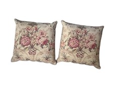 Vintage Ralph Lauren GUINEVERE Floral Bouquet Throw Pillows Qty 2 - 22x22