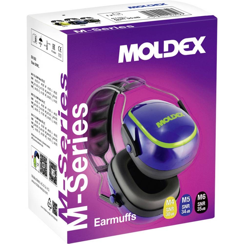 Casque antibruit Moldex M4 611001 noir mat avec isolation passive 30 dB