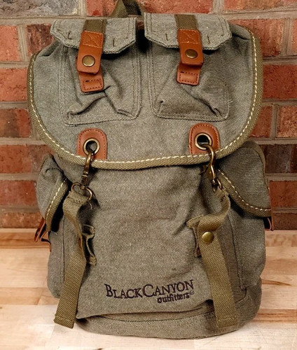 Black Canyon Outfitters Canvas Multipocket Waterproof Camping Backpack Gray