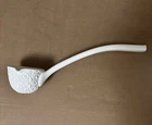Vintage MILK GLASS LADLE Diamond Cut for Punchbowl 14”