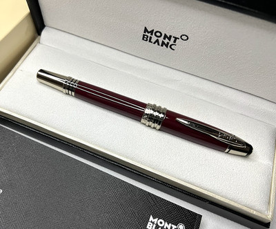 Montblanc JFK 2026 Rollerball Pen Red Burgundy Platinum Trim New Box Edition