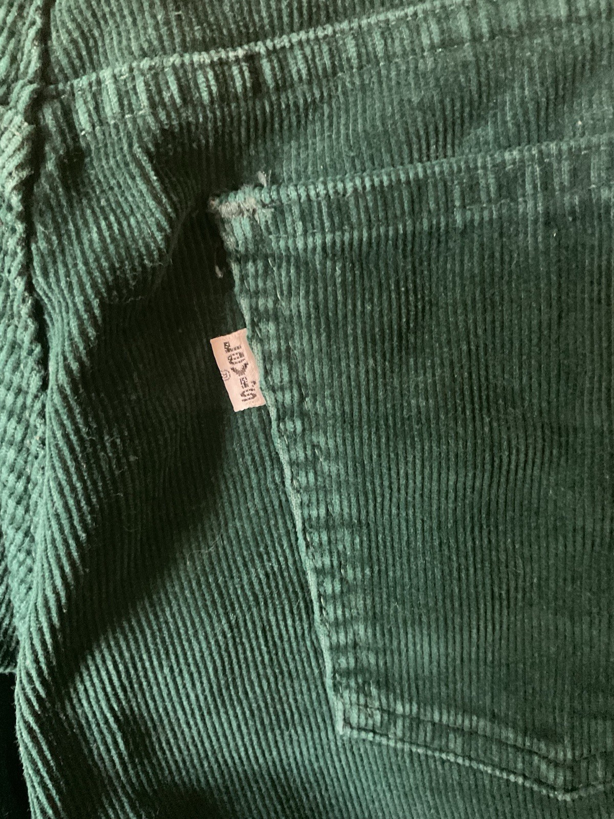 Vtg 70s Levis Corduroy Bell Bottom Pants Green Jeans Teen / Petite 26 x 29 thumbnail 2