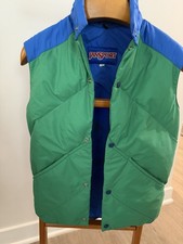 Vintage 1980s JanSport Green Blue Block Puffer Vest Size S
