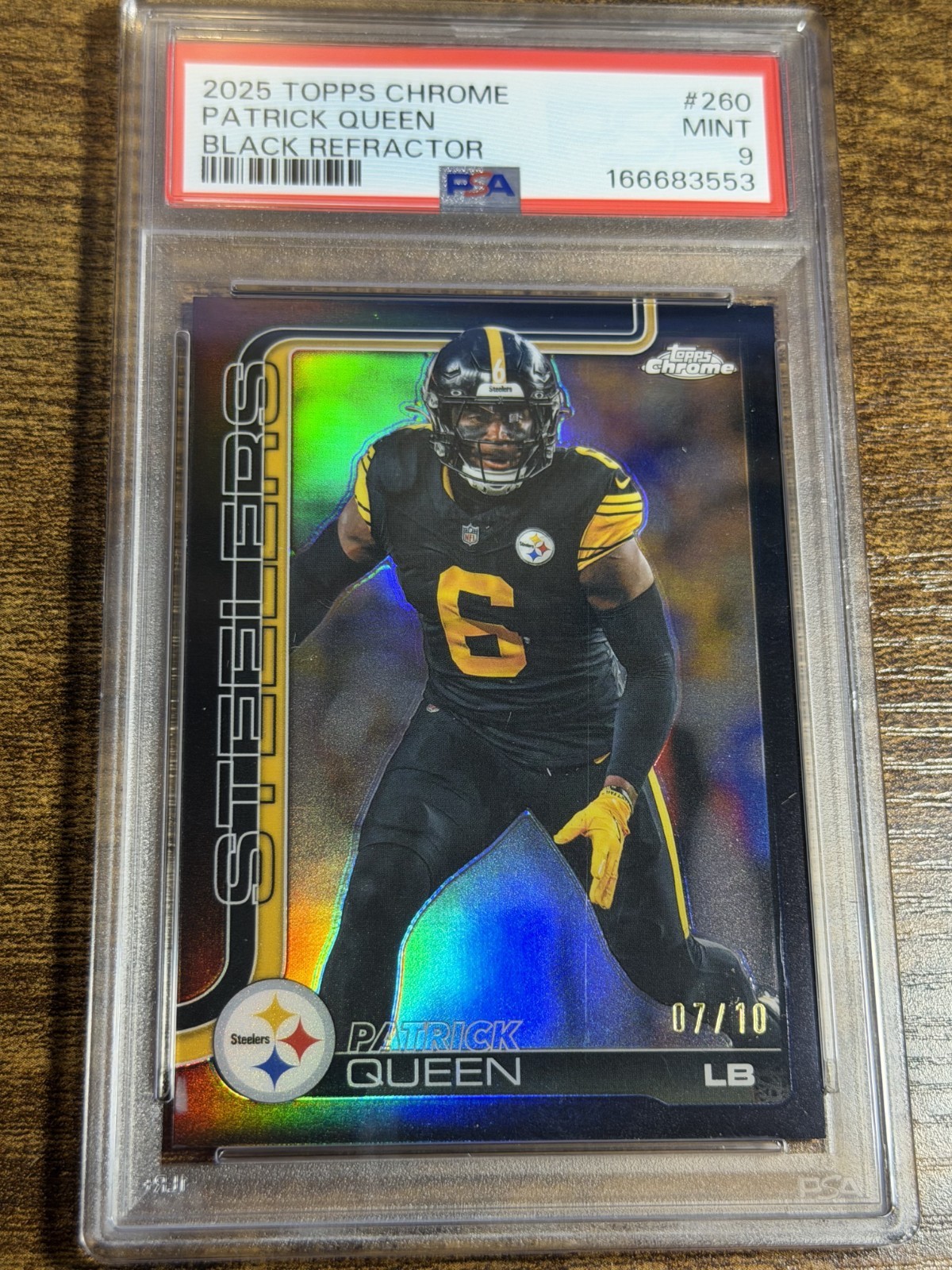 PATRICK QUEEN 2025 Topps Chrome #260 True Black Refractor /10 PSA 9