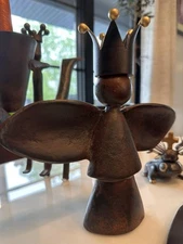 JAN BARBOGLIO king angel iron large 🌹 RETIRED 8.5"x9" Hand Forged SIGNED 5+lbs