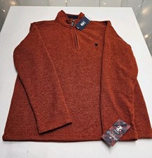 IZOD Holiday Men,s Mockneck Classic Fit Sweater Size Med In Brown Comfortable.