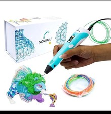 SCRIB3D P1 3D Printing Pen w/ Display Includes 3D Pen, 3 Starter Colors Charger