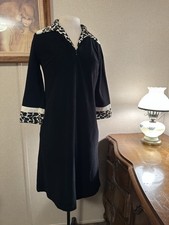 Vintage Vanity Fair Black And Leopard House Robe Size 8