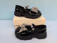 Fashion Mary Jane With Rhinestone Bow Girl's Dress Shoes CN 30 Black