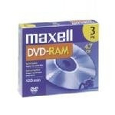 Maxell DVD-RAM47 DISC 4.7GB Rewritable DVD-RAM Disc for Video, 3 Pack