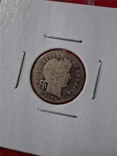 1905 CIRCULATED Silver BARBER DIME                                      #MF-1463