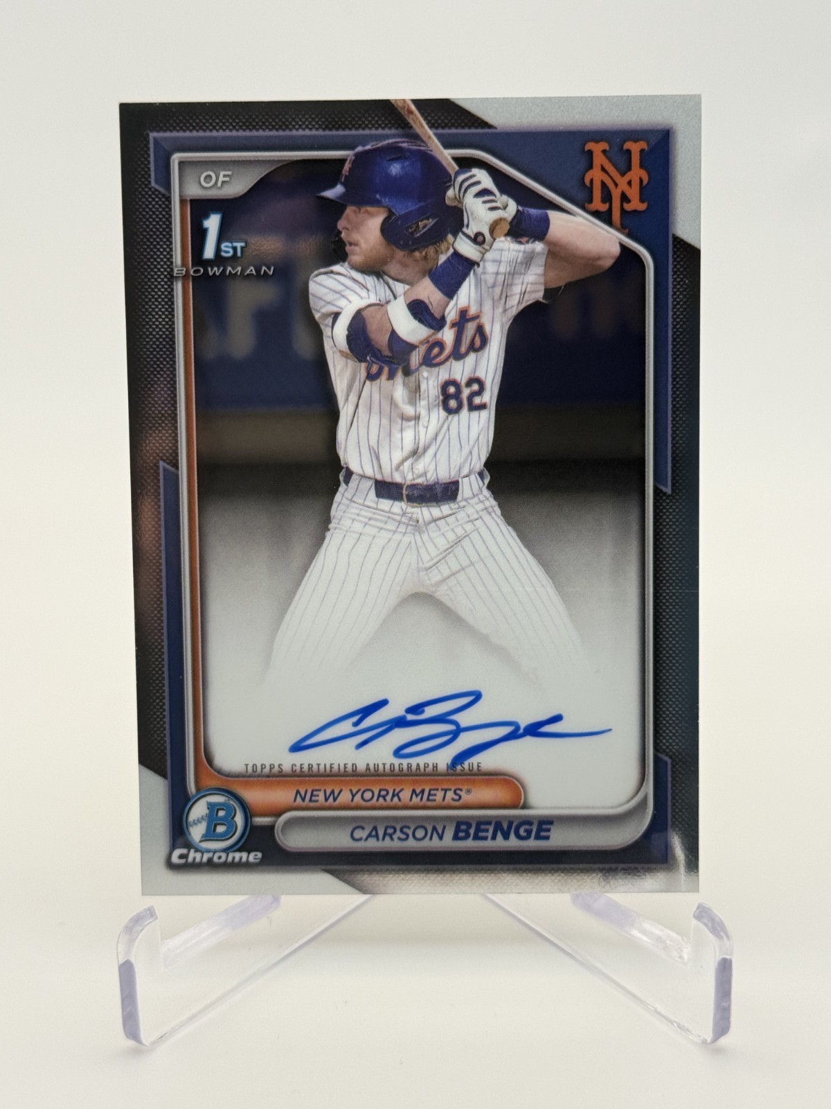 2024 Bowman Draft Carson Benge Chrome Auto 1st Prospect #CPA-CBG Mets