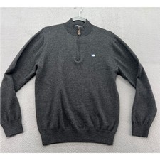 Southern Tide Sweater Mens Small Gray 100 Merino Wool Skipjack Quarter Zip