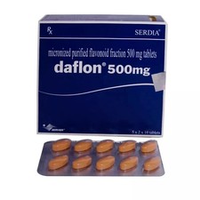 Daflon 500mg Comprimidos para Tratamiento de Hemorroides, 30 Unidades