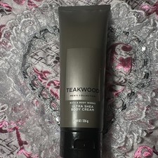 Bath  Body Works TEAKWOOD Ultra Shea Body Cream Men's Collection Lotion 8oz New