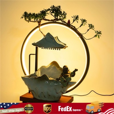 Tabletop Water Fountain Zen Meditation Indoor Waterfall Feature With Led Light