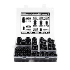 50 Waterproof Cable Glands - Adjustable 3-16mm Connectors PG7 PG9 PG11  Gaskets