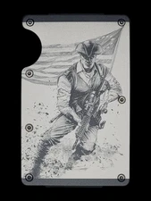  Modern Patriot, Black Slim Wallet RFID Blocking, Minimalist, Veteran, Not Ridge