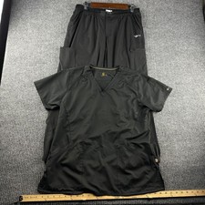 Carhartt Force Womens Scrub Set Black V-Neck Top Cargo Pants C12106 C55106S M L