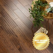 ☕️ Sample* 18 x 125mm Hand Scraped Coffee Oak Solid Wood Flooring - £54.99SQM