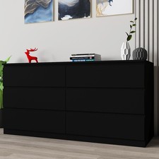 Wood Dresser for Bedroom with 6 Drawers Storage Cabinet Modern Chests of Drawer