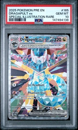 2025 POKEMON PRE EN-PRISMATIC EVOLUTIONS #165 DRAGAPULT EX PSA 10
