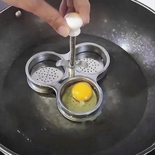 3 Holes Poached Egg Maker Stainless Steel Egg Pan Cooker Poacher Non-Stick UK