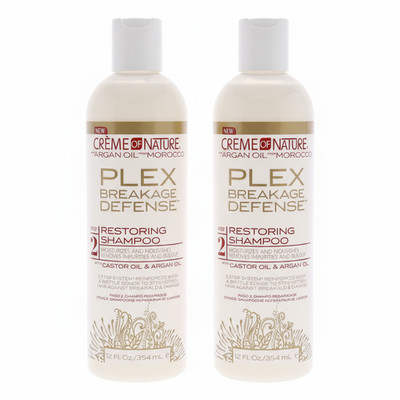 Plex Breakage Defense Restoring Shampoo by Creme of Nature 12 oz 2 Pack
