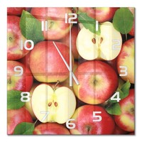 Wanduhr Aus Glas FüR Wohnzimmer Und Arbeitszimmer ÄPfel WeißE Zeiger 60X60 Cm