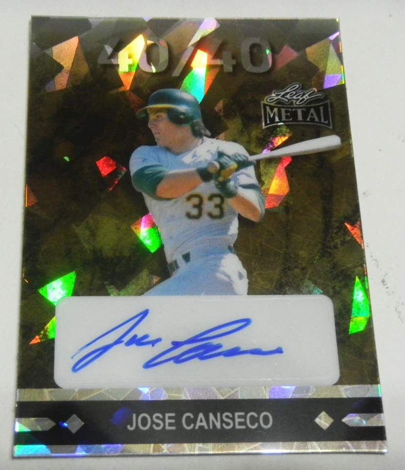 Mark McGwire Jose Canseco Dual Auto 1/3 2024 Leaf Collective Metal Crystal - Image 4 of 4