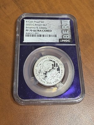 2025 1/2 Oz .999 Silver G. Britain Britannia & Liberty NGC PF70