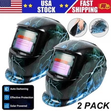 2Pack Large View Area True Color Welder Helmet Auto-Darkening Welding Hood/Mask