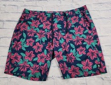 William Murray MENS 38 Water Hazard Golf Shorts Swim Trunks Floral Hibiscus