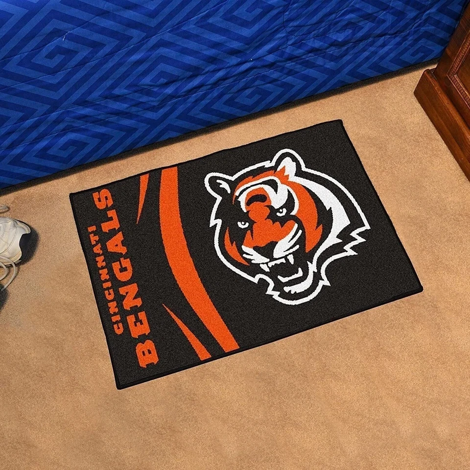 Alfombra de piso Cincinnati Bengals, 20x30 pulgadas, nailon, respaldo antideslizante Foto 2 de 4