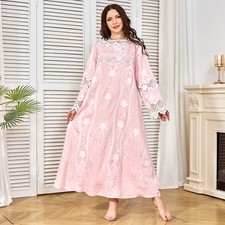 Long Sleeve Maxi Dress Abaya Muslim Women Kaftan Elegant Dubai Evening Prom Gown