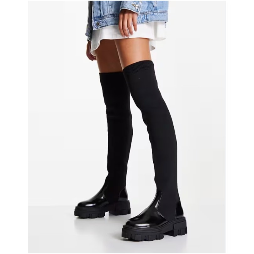 NWT Women's ASOS Kelli Chunky Platform Over the Knee Boots size 7
