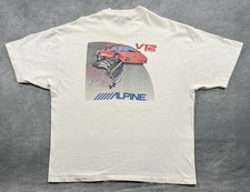 Vintage 90s Alpine Car Audio V12 Amps Lamborghini T-Shirt Size XL