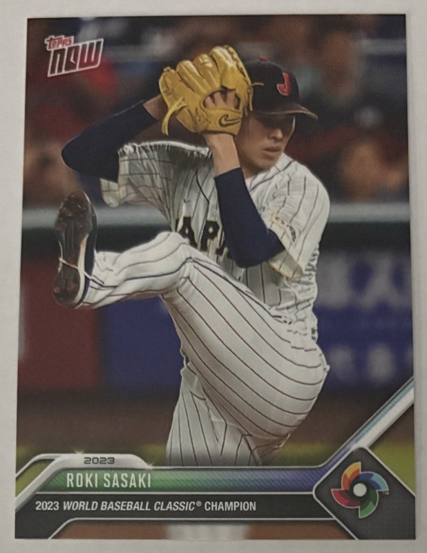 2023 Topps Now WBC Champions Team #JPN9 Roki Sasaki Team Japan