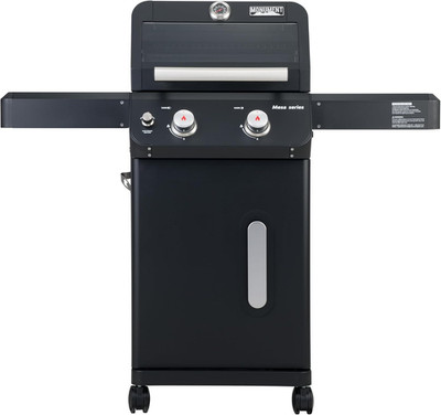 2-Burner Stainless Steel Liquid Propane Gas Grill, Two Foldable Shelves Patio Ga