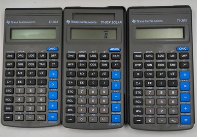 Paket Mit 3 Texas Instruments TI-30X Taschenrechnern - Ungetestet