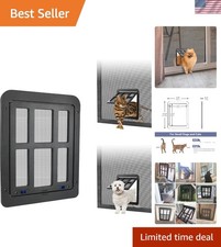 Self-Closing Cat Door: 8.3 x 10.3 in. Stylish Lockable Screen Installation