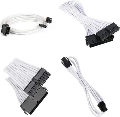Braided ATX Sleeved Cable Extension Kit for Power Supply Cable Kit, PSU