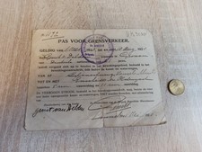 stary paszport Pas voor Grensverkeer 1920 Gronau 3e Divisie Koninklijke Marechaussee