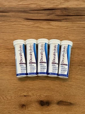 DIORALYTE 5x Packs Of 20 Diorahydrate Effervescent Hydration Tablets - New BBE 06/2026