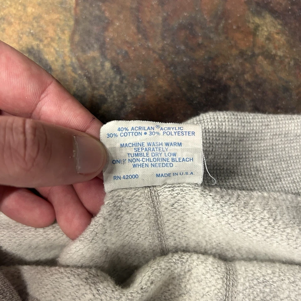 Pantalones deportivos de colección años 70 hechos en EE. UU. para hombre gris jaspeado reforzado triblend Foto 4 de 4