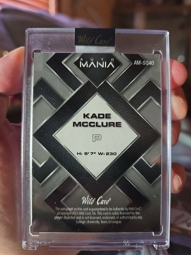 23 wild card auto mania Blue And Black Square Scope Auto Kade McClure #2/3 - Picture 3 of 6