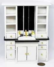 Dolls House White Painted Deluxe Bathroom Sink Unit Miniature Accessory tumdee